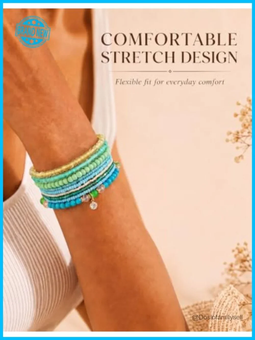 6 Sets Boho Bead Bracelets Multilayered Stackable Stretch Bracelets for Women